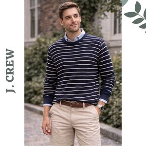 J.Crew Authentic Thermal Striped Long Sleeve Top | Size Large